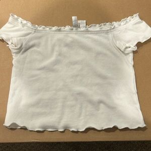 White off the shoulder crop top